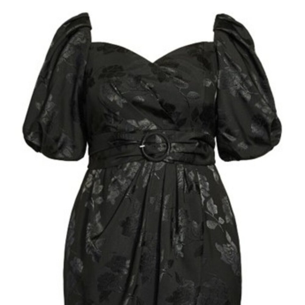 NWT City Chic Black Sweetheart Jacquard Dress - Picture 5 of 7